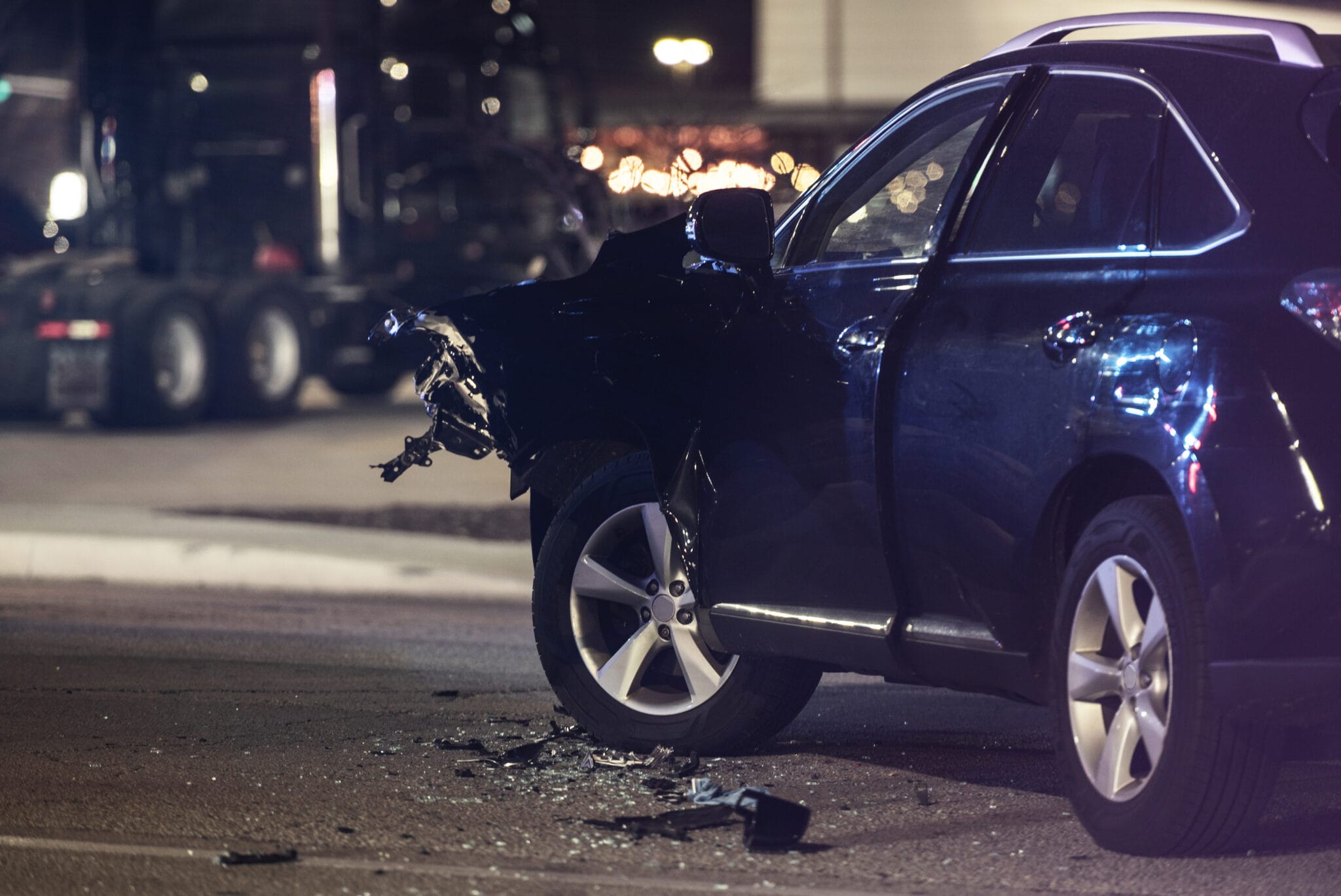 Vehicular damage on-scene illustrating structural impact parameters after a severe multi-car collision event